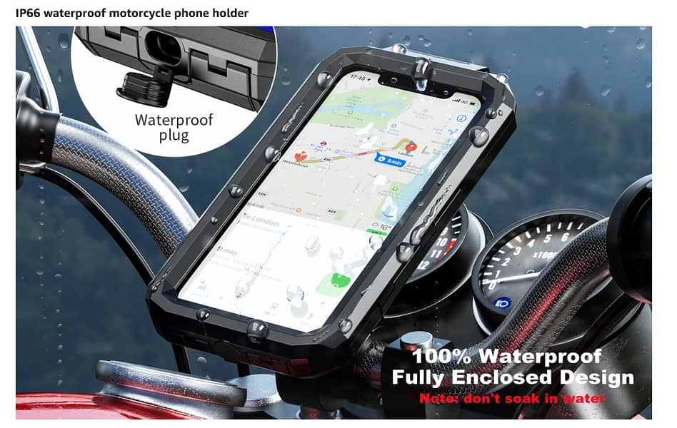 Kewig Motorcycle Waterproof Mount Stand Mobile Phone Holder Case Cover 7