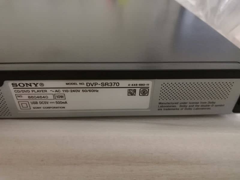 Sony DVD Player with USB Connectivity (DVP-SR370) 9