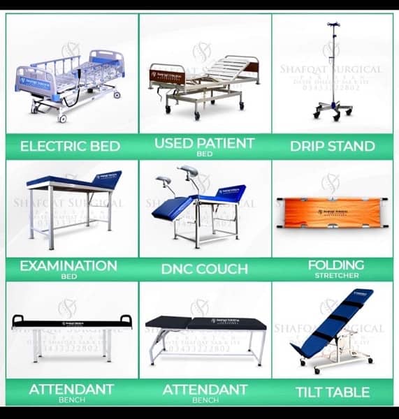 Hospital Bed / Patient Medical Up Down / Heavy Bed Strong Foldable 5