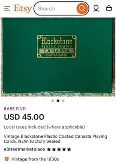 Blackstone CANASTA USA ARRCO playing Cards Vintage
