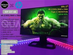 HP Z27 4K UHD 27INCH IPS 60hz Type-C Borderless Gaming Monitor PS5 PC
