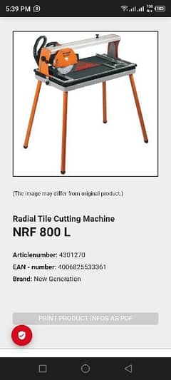 Einhell Tile cutter machine 0