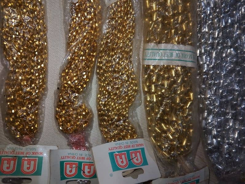 Golden And Silver Plastic Beads 4