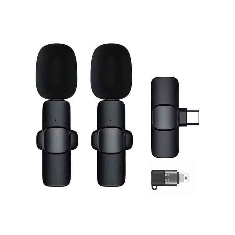 K9 Dual Wireless Lavalier Collar Microphones C-Type & iPhone 1