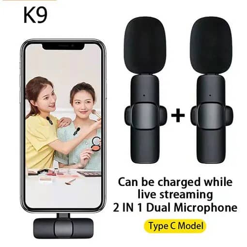 K9 Dual Wireless Lavalier Collar Microphones C-Type & iPhone 2