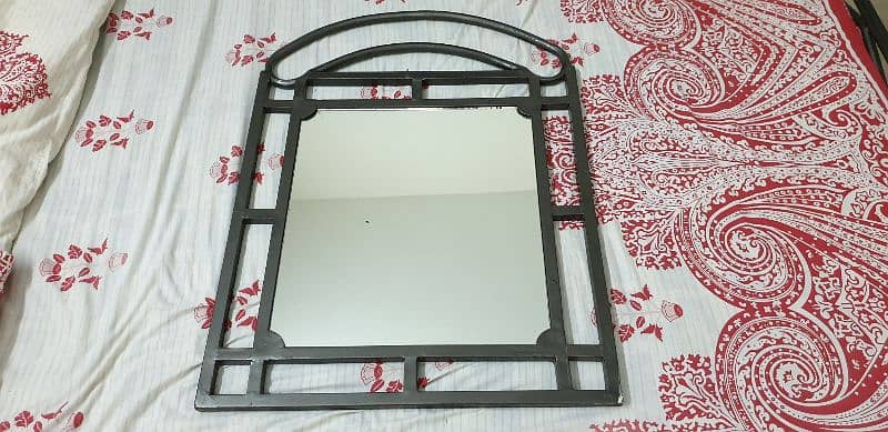 Elegant Steel Double Bed set with side tables and Mirror 5