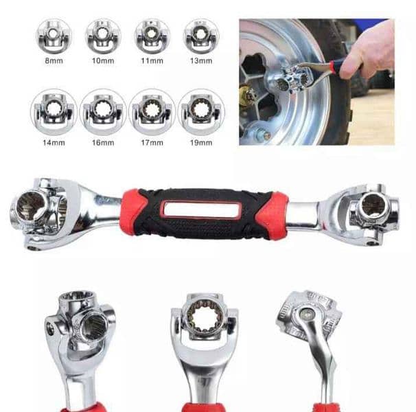 auto Vehicl car bike tool kit light digital clock Multi Wrench toolkit 9