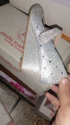 silver glittery shoes