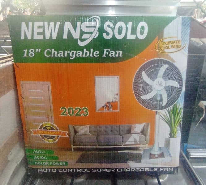 New Solo Recharable 12V 7A Tower Ac/Dc Fan 5