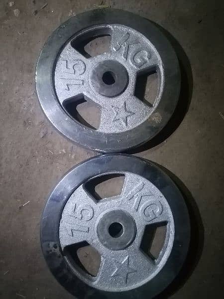 Fitness weight Plates and rod pulap 0