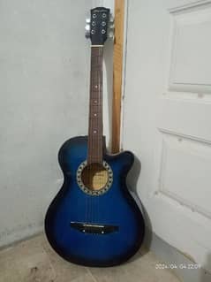 Acoustic Guitar In Blue Color with black pack