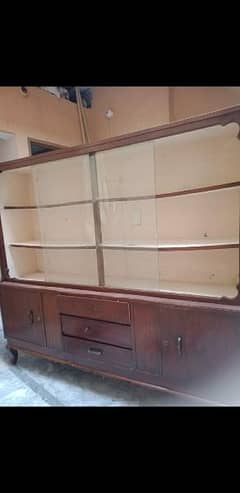 1 wooden showcase for sale
