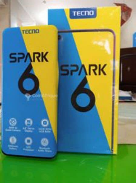 tecno spark 6 good condition with box and charger 1
