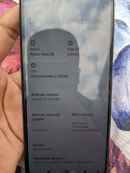 Xiaomi Redmi Note 9s 6/128GB PTA approved with box and accessories 7