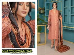 3 PC's amna . B women's unstitched viscose Embroidered suit
