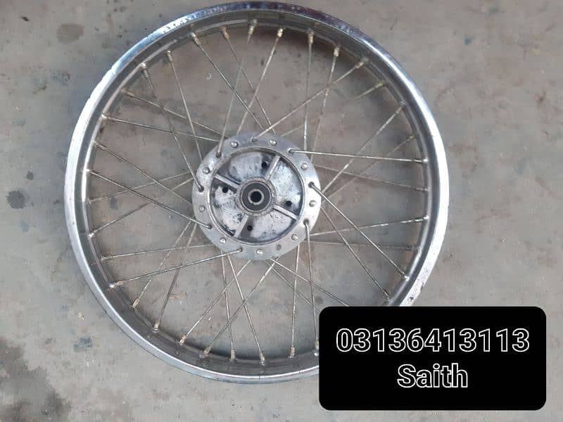 Honda 70cc bike wheel complete Hab ke shat Aage wala Piche wala 2 pic 2