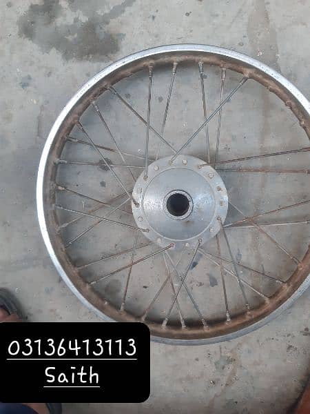 Honda 70cc bike wheel complete Hab ke shat Aage wala Piche wala 2 pic 5