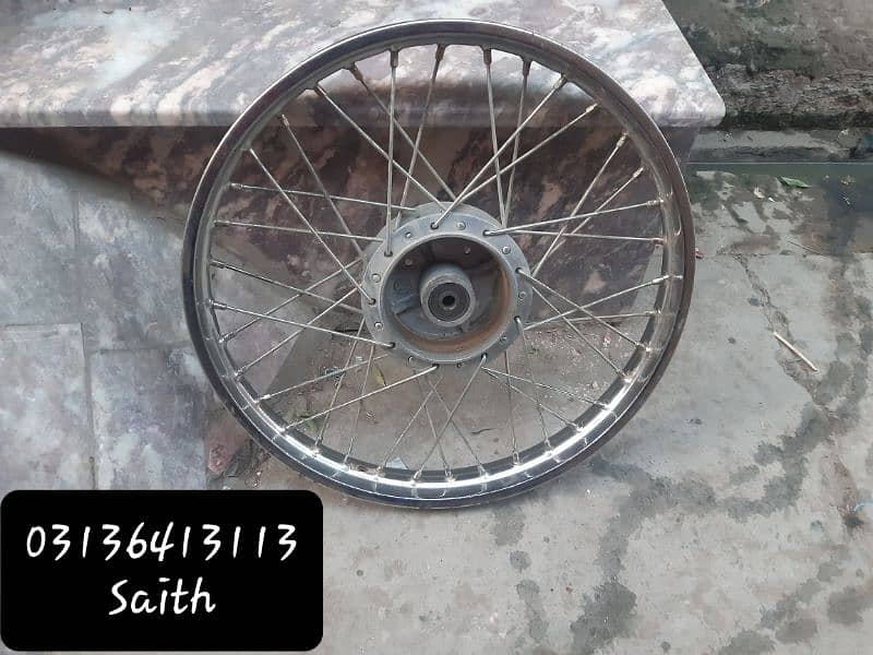 Honda 70cc bike wheel complete Hab ke shat Aage wala Piche wala 2 pic 6