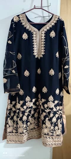 Navy blue dress in large size