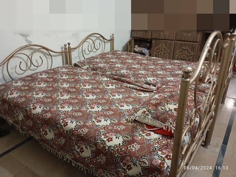 Pair of 02 Single Beds with Spring Mattress 6