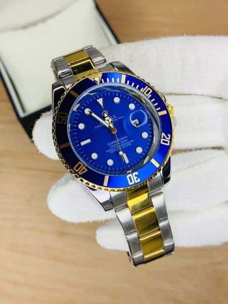 Branded Watch Two Tone Inner Blue 3