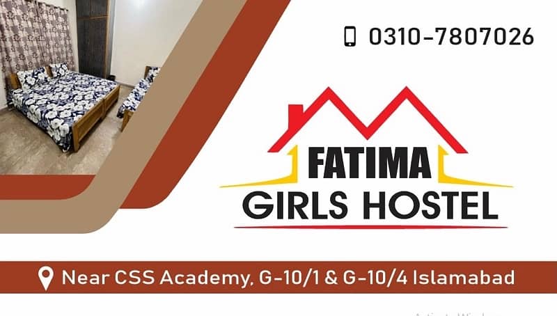 Girls Hostel Available for NOA/Csps Student and job Holder G-10 Markaz 1