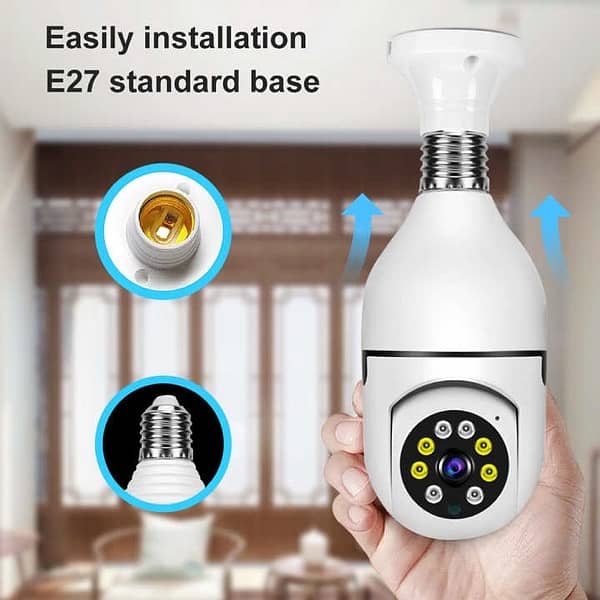 Wifi PT Bulb Wireless Camera HD Day Night Coloured Vision 3