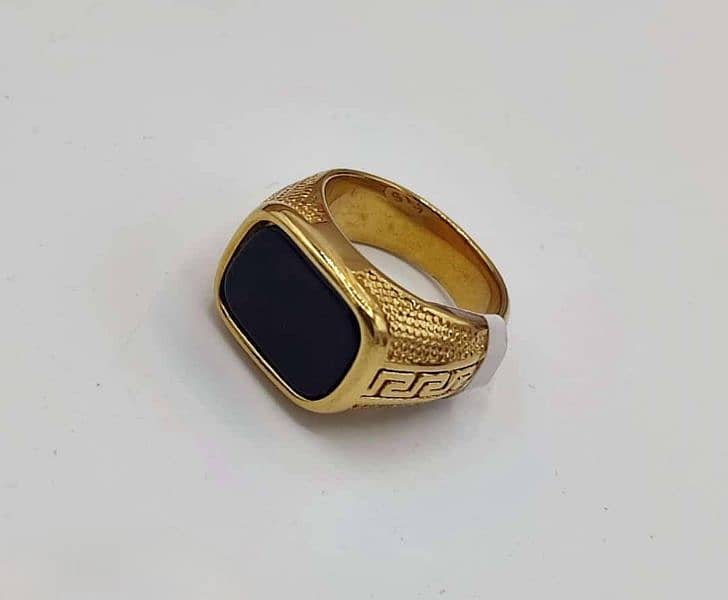 Men Golden Stone Ring 1