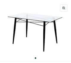 INTERWOOD BRAND  DINNING TABLE 6 PERSON (TEMPERED GLASS TOP)3 by 6ft 0