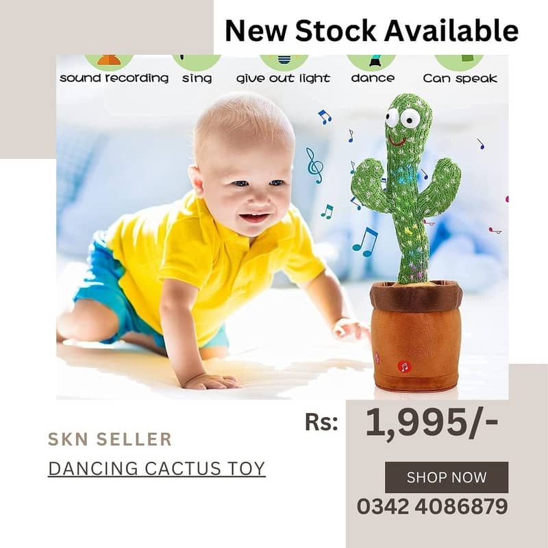 New Stock (Rechargeable Dancing Cactus Toys for Kids) 0