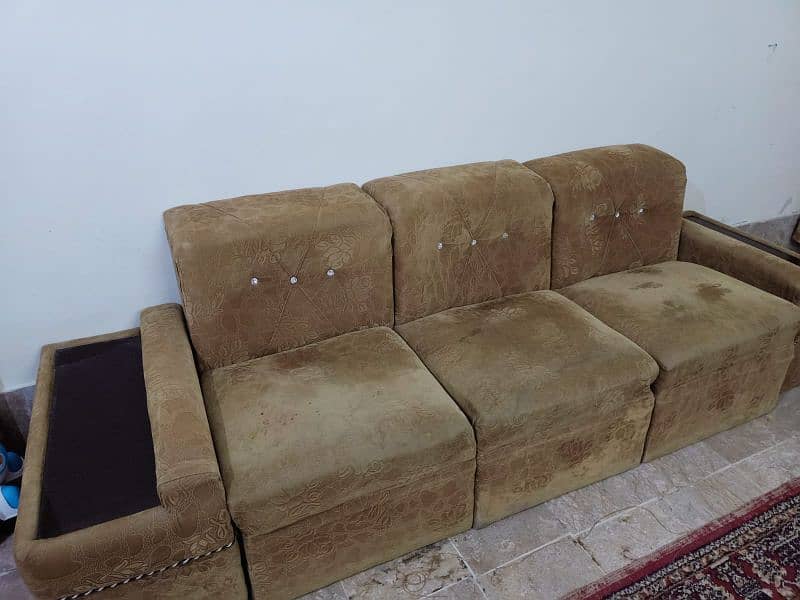 6 seater sofa with side tables 1