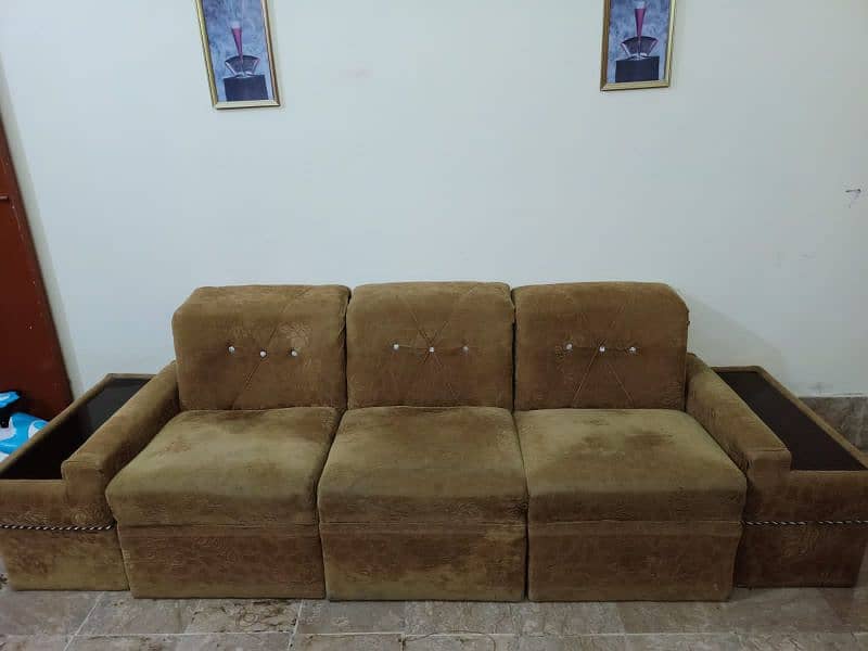 6 seater sofa with side tables 2