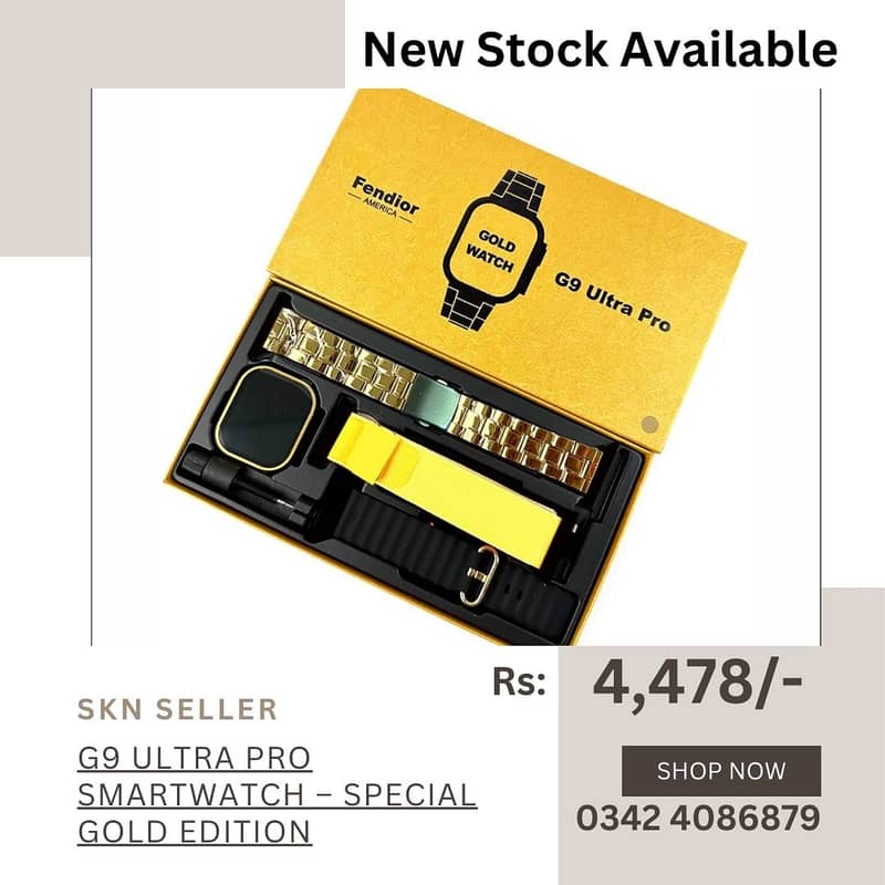 New Stock (G9 Ultra Max Gold Haino Teko Smart Watch) 6