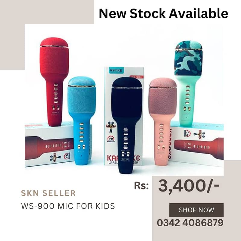 New Stock (Q7 Wireless Microphone Karaoke Bluetooth Mic & Speakers) 1