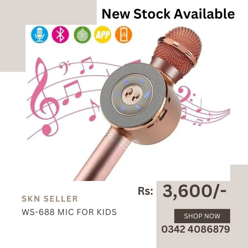New Stock (Q7 Wireless Microphone Karaoke Bluetooth Mic & Speakers) 2