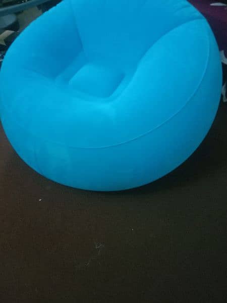 sofa single, blue color, inflatable 2