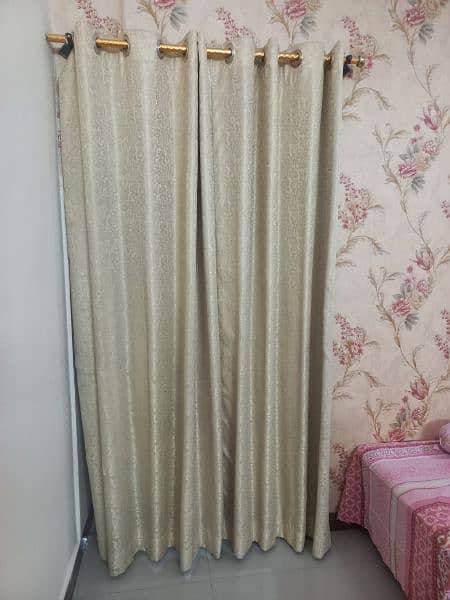2 curtains with cotton lining in off-white color 0