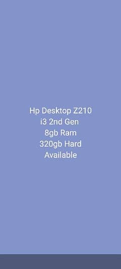 desktop hp Z210 2nd Gen