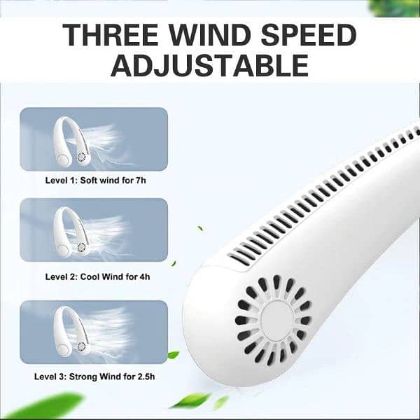 Mini Portable USB Rechargeable Leafless Hanging Neck Fan With 360° 2