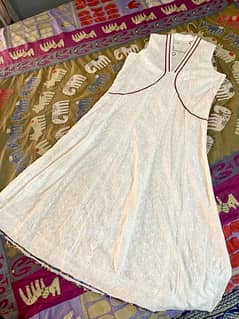 chickenkari white sleeveless dress embroidered frock
