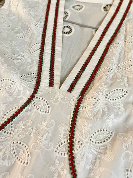 chickenkari white sleeveless dress embroidered frock 1