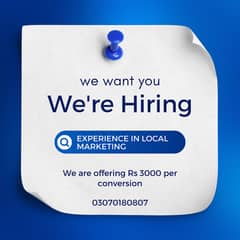 We are hiring peoples, You can earn upto 1,50,000 0