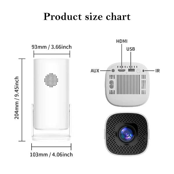 Portable Android Full HD Projector with HDMI , USB 7