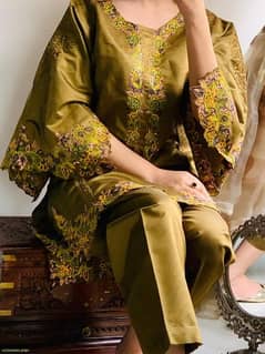 2pcs women's stiched khaadi Net cutwork  Embroidered suit !
