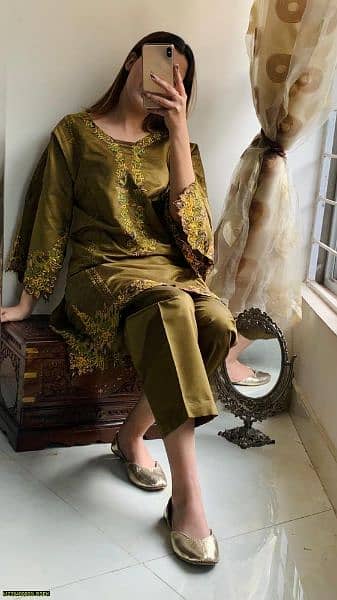 2pcs women's stiched khaadi Net cutwork  Embroidered suit ! 1