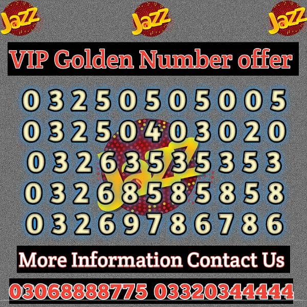Jazz Ufone VIP Golden Numbers offer 0