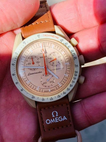 Omega and swatch beautiful coronograph watch 2