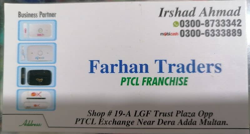 Zong Jazz U-Fone PTCL Devices Available in (Farhan Traders) 12