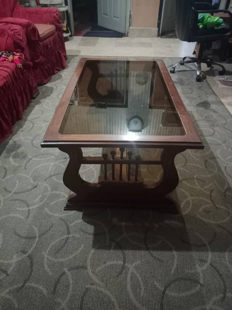 CENTER TABLE (NEW) 3x2 feet wooden table with a mirrored top 2