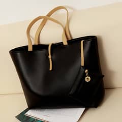 Stylish Leather Bag with Zipper Closure free delivery